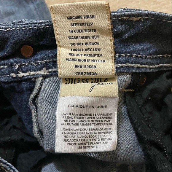 Miss Me Blue Boot Cut Jeans with Embroidered Pockets size 29 - Picture 4 of 6